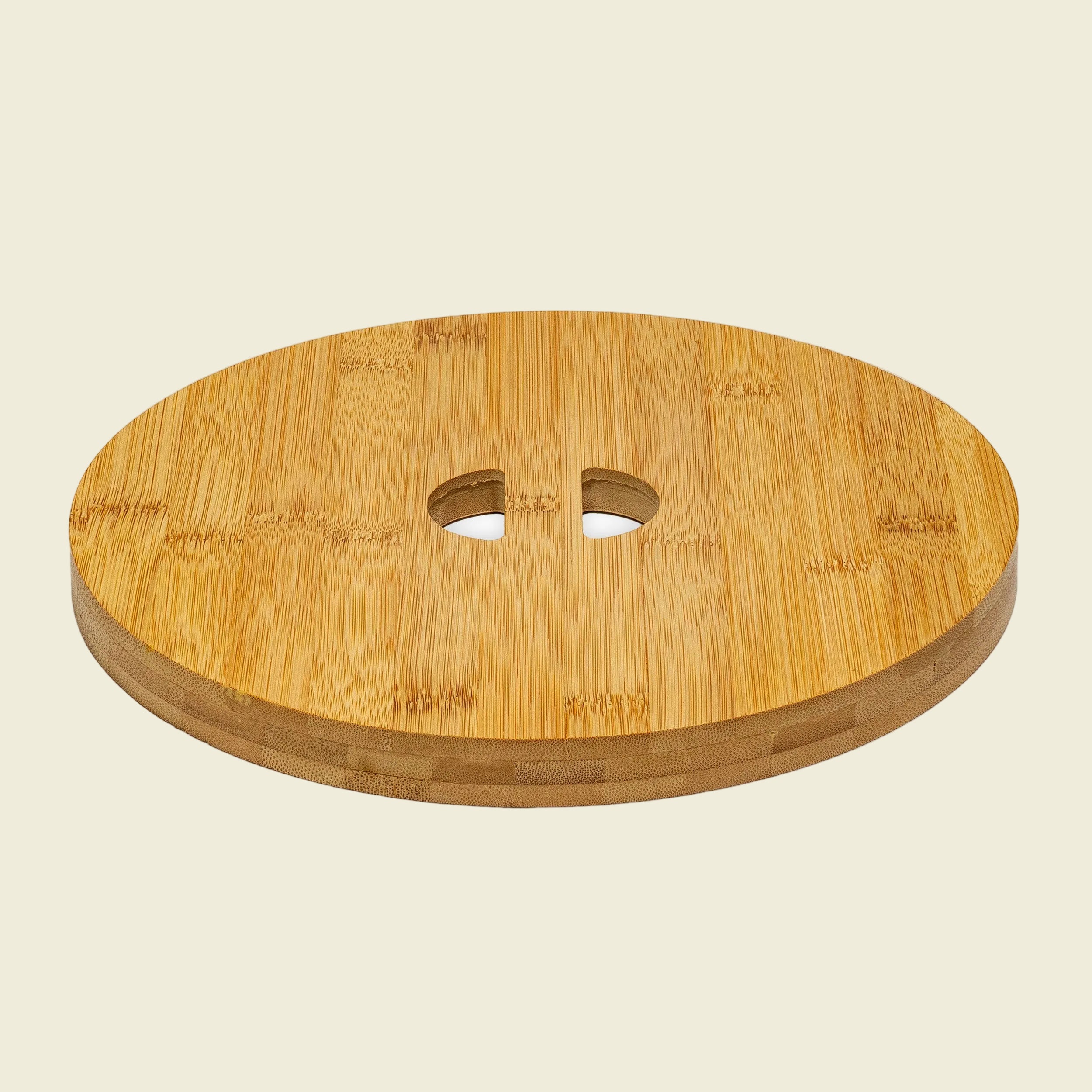 Closeup of the bamboo lid for the Santevia Glass Water System