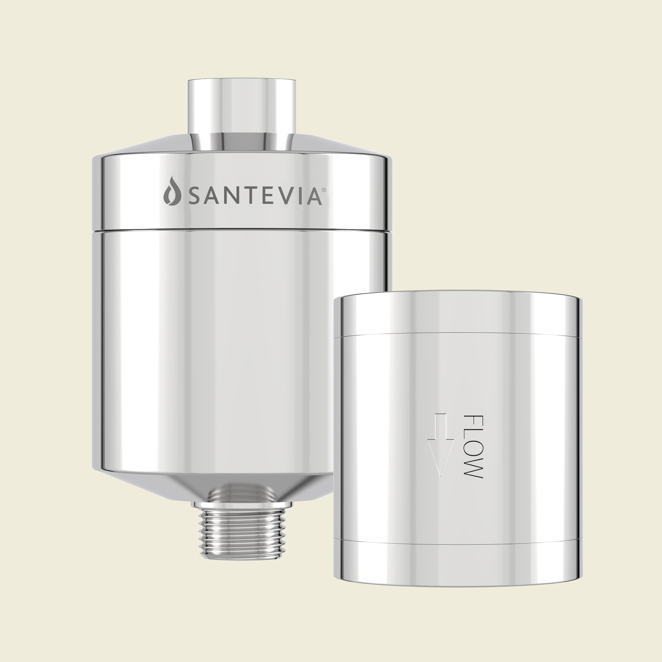 Santevia water filter on a beige background